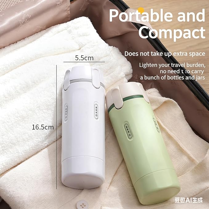 Travel Dispenser, 4 in 1, 30ML Leak Proof Bottles for Toiletries, Portable Containers for Shampoo, Lotion, Conditioner, Cream, White and Green, 4 Pack