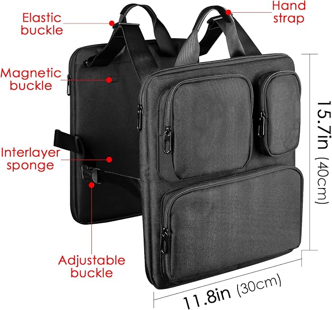 Adjustable Over Luggage Organizer for Hanging Extra Bag, Hands-Free Multi Travel Accessory for Business Trips & Vacations, Fits Most Suitcases & Laptop (Black-3)