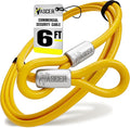 Vascer Commercial Heavy Duty Braided Galvanized Steel Theft Deterrent Security Cable with Looped Ends. (1/2 Inch Thick, 7x19 Construction, 6 Feet)