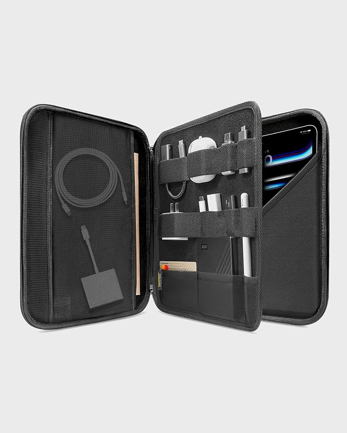 tomtoc Portfolio Case for 2026 13 Inch iPad Air M4, M3&M2, iPad Pro M5/M4, 12.9'' iPad Pro M2/M1, Protective Sleeve with Accessories Pocket, Carrying Storage Bag for Pencil Pro/Adapter/Magic Keyboard
