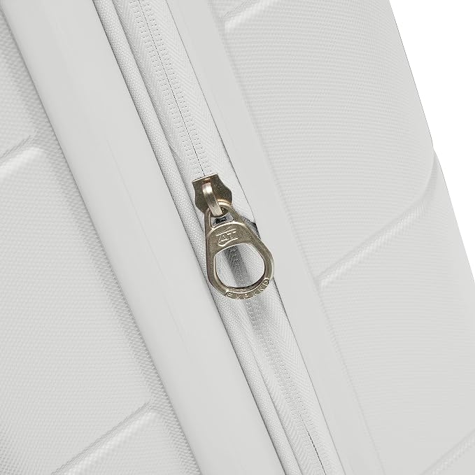 American Tourister Stratum 2.0 Expandable Hardside Luggage with Spinner Wheels, Checked-Medium, White