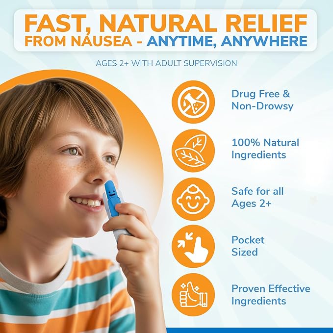 SafeHarbor Motion Sickness Relief Inhaler, 2-Pack | Natural, Non-Drowsy Nausea Stick for Travel (Car, Plane, Boat, Cruise) | Peppermint Essential Oil Nasal Aromatherapy Inhaler