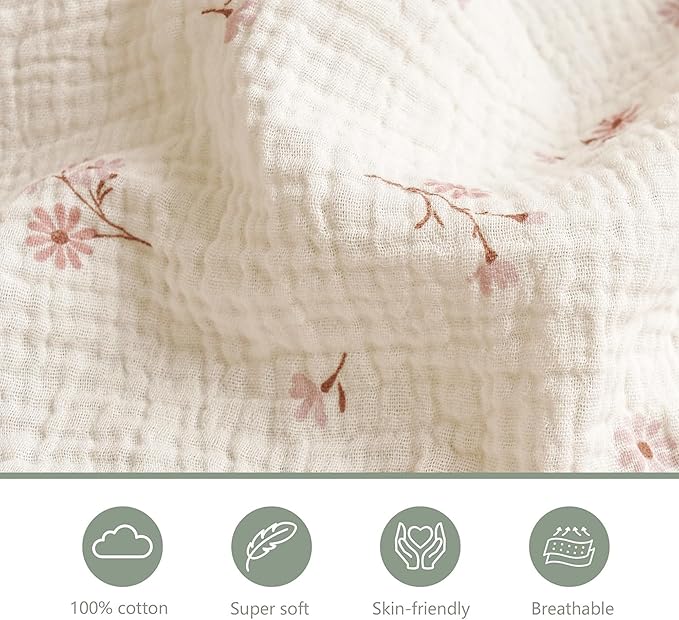 2 Pack Muslin Nursing Cover for Breastfeeding, Soft & Breathable 100% Cotton Breastfeeding Cover up