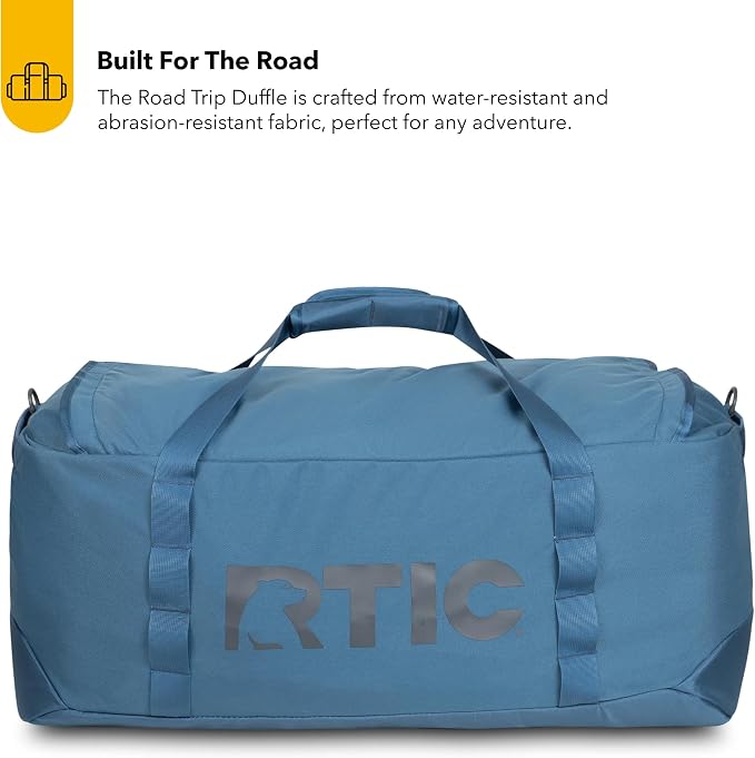 RTIC Road Trip Duffle Bag for Men and Women, Traveling Tote for Camp, Travel, Gym, Weekender, Camping, Overnight, Carry On, Sports, Spacious, Water Resistant, Large, Storm