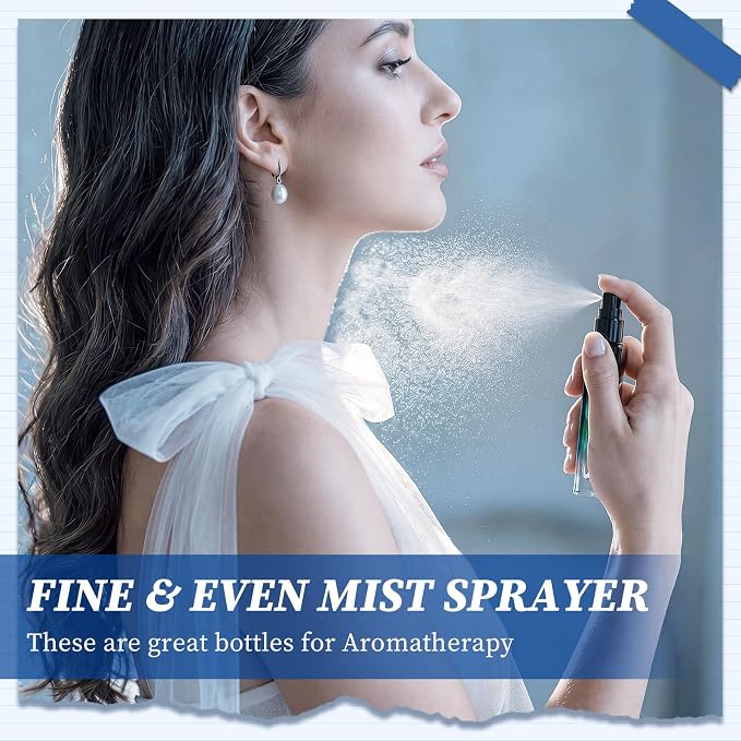 36 Pcs Glass Refillable Perfume Bottle Bulk 10ml Portable Travel Perfume Atomizer Refillable Empty Atomizer Sprayer Small Spray Bottles for Cologne Dispenser(Blue, Blackish Green, Brownish)