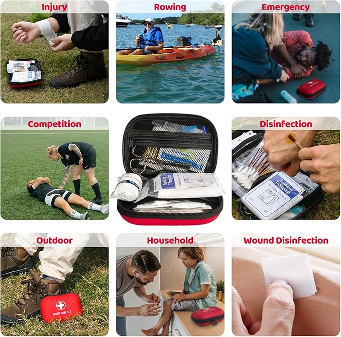 Prelady 138 Pcs Mini First Aid Kit Travel Size, TSA Approved Small First Aid Kit for Car, Hiking & Home, Compact Travel Medicine Kit, Med Kit
