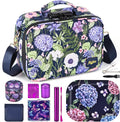 Storage Bag with Combination Lock and 10 Accessories, Travel Medicine Storage Lock Box, Carbon Lined Sling Pouch, Cosmetic Organizer Container Case, Women, Purple