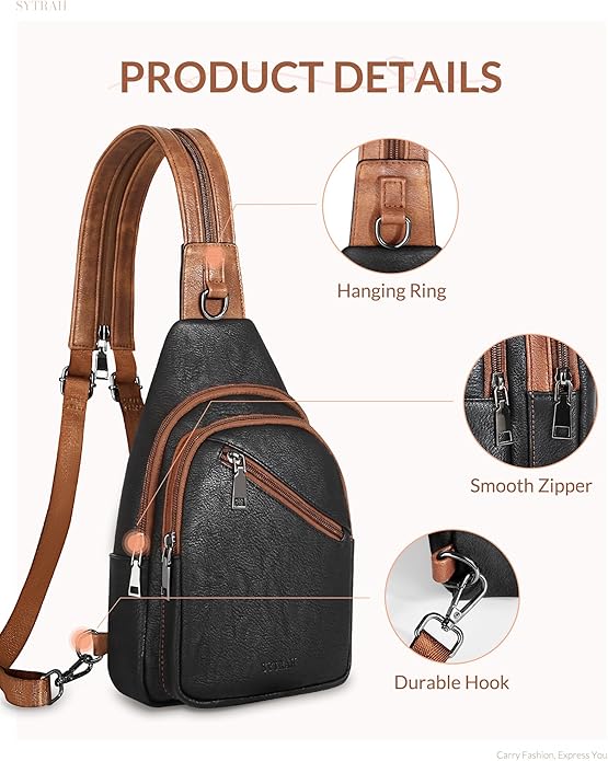 SYTRAH Anti Theft Sling Bag for Women, RFID Crossbody Purses Convertible Sling Backpack, Cross Body Purse Chest Bag