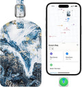 Luggage Tags Built-in Anti-Loss Tracker, Luxury Leather Luggage Tags for Suitcase, Travel Bags, Backpacks, Travel Organizer for Lost Baggage Prevention (Marble Texture)
