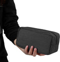 E-Tree Makeup Bag,Medium Travel Make up Pouch for Purse,Zipper Cosmetic Brush Skin Care Case for Women Man,Toiletry Bags,Tech Electronic Organizer,Small Canvas Storage for Personal Items,Black