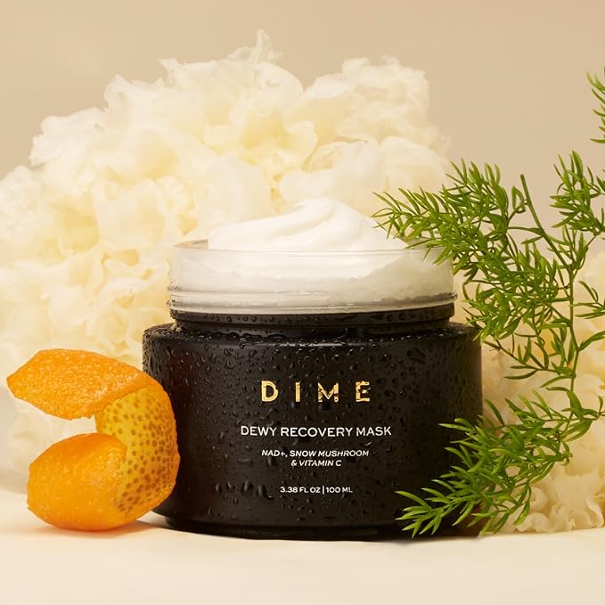 DIME Beauty Dewy Recovery Mask - Overnight Hydrating Face Mask with NAD+, Vitamin C and Snow Mushroom, Brightening Plumping Sleeping Mask, Vegan, Cruelty-Free, 3.38 oz / 100 ml