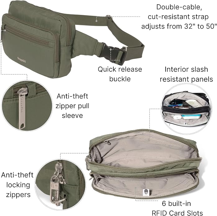 Baggallini Securtex Anti-Theft Belt Bag