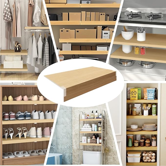 5 Pack Wire Shelf Covers,48x16x1.6in Wire Rack Covers for Pantry Durable PVC Shelf Liners-0.31 inch Thick, Moisture-Resistant Shelves Cover for Store Pantry Kitchen Removable Closet,#01 White