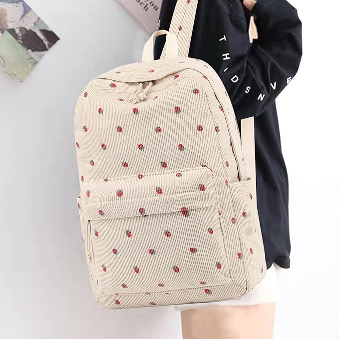 Bluboon School Backpack for Teen Girls Bookbags Elementary High School Corduroy Laptop Bags Women Travel Daypacks