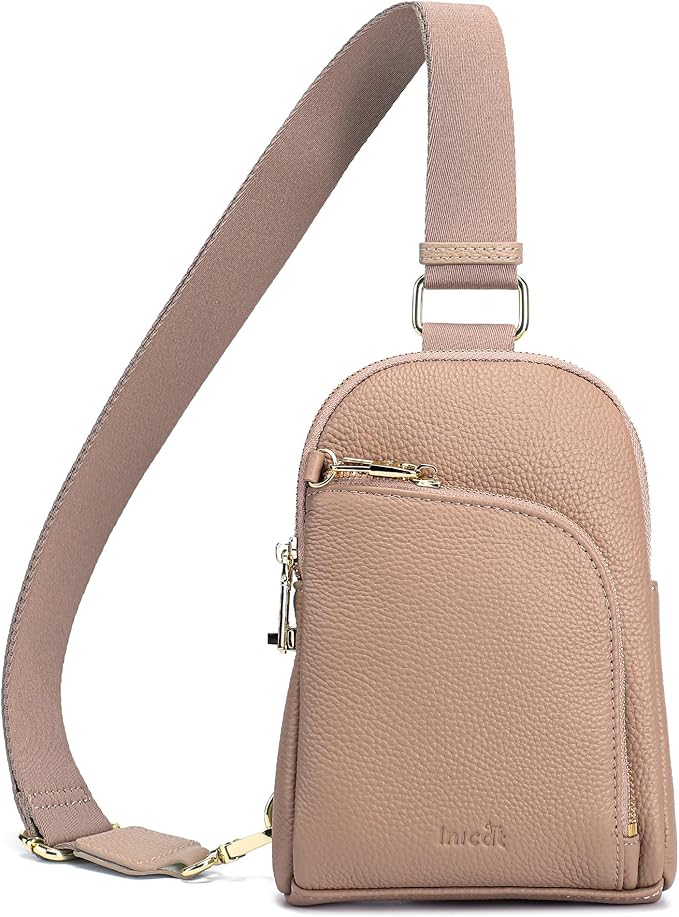 INICAT RFID Blocking Sling Bag, Anti Theft Crossbody Bag for Women Compact Travel Purses Vegan Leather