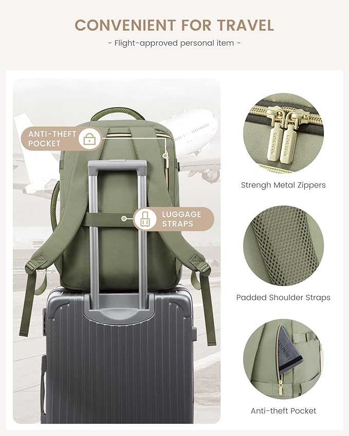 LOVEVOOK Large Travel Backpack for Women, 40L TSA Approved Backpack with 3 Packing Cubes, Personal Item Bag Fits 17" Laptop, Water-resistant Carry On Bag for Airplanes