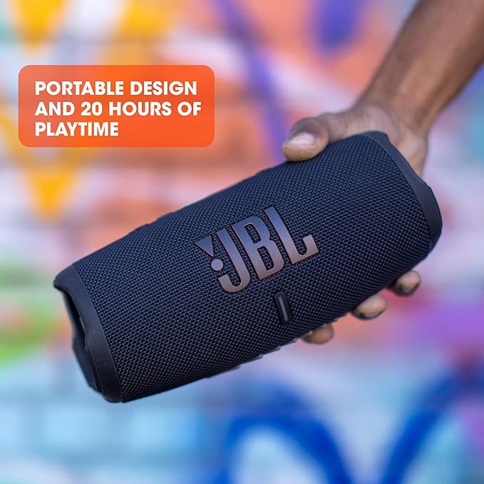 JBL CHARGE 5 - Portable Waterproof (IP67) Bluetooth Speaker with Powerbank USB Charge out, 20 hours playtime, JBL Partyboost (Blue)