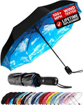Repel Windproof Travel Umbrella - Compact & Withstands Winds up to 100MPH , Strongest Premium Auto Folding Umbrella for Rain and Sun - Durable, Light & Portable for Women & Men , Fits Backpack & Cars