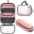 Toiletry Bag Kit 3 Piece Set: Hanging Travel Toiletry Bag + 311 TSA Cosmetic Liquid Bag + Accessory Organizer Pouch