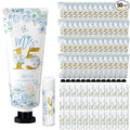 Leelosp 100 Pcs/50 Sets Blue Quinceanera Party Favor Gifts for Guests 15th Thank You Gifts Girl Hand Cream and Lip Balm Sweet 15th Birthday Party Favors for Guests