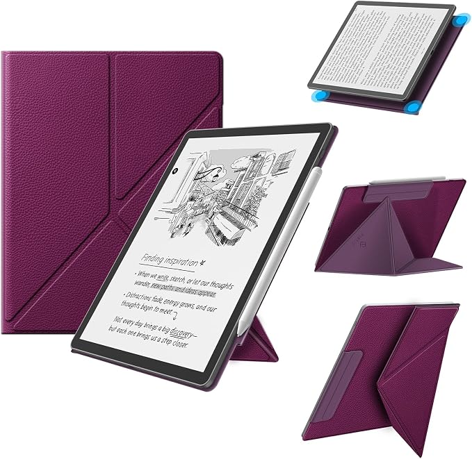 Fintie Case for 11" Kindle Scribe 2025 (3rd Gen) and Kindle Scribe Colorsoft 2025 (1st Gen), Slim Lightweight Multi-Viewing Angles Stand Detachable Magnetic Cover with Pen Buckle, Purple