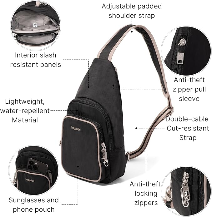 Baggallini Securtex Anti-Theft Daytripper Sling