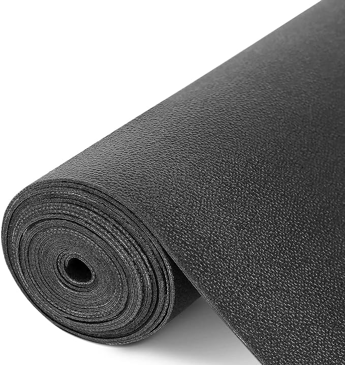 WochiTV Shelf Liner for Cabinets, Drawer Non Adhesive Non Slip Foam Mat for Kitchen, Pantry, Bathroom, Cupboard, Garage, Closet, Shelves, Drawer, Tool Box, Black 17.5 x 236 inches