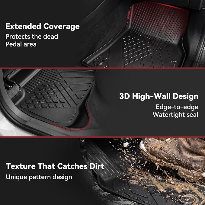 YITAMOTOR Floor Mats & Cargo Liner for 2025 2026 BMW X3 G45 (30 xDrive / M50 xDrive), All Weather TPE Floor Liner Custom Fit for BMW X3 Accessories, 1st, 2nd Row and Cargo Liners, Black