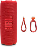 JBL Flip 7 - Portable Waterproof and Drop-Proof Speaker with AI Sound Boost, 16Hrs of Playtime, and PushLock System with Interchangeable Accessories (Red)