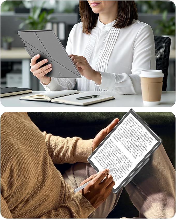Fintie Case for 11" Kindle Scribe 2025 (3rd Gen) and Kindle Scribe Colorsoft 2025 (1st Gen), Slim Lightweight Multi-Viewing Angles Stand Detachable Magnetic Cover with Pen Buckle, Gray