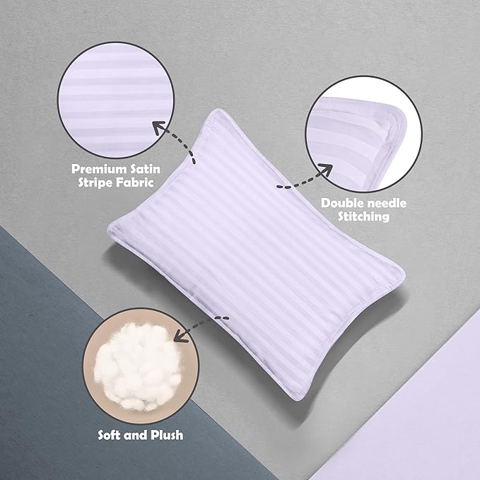 Utopia Bedding Toddler Pillow (Lavendar, 2 Pack), 13x18 Small Kids Pillow for Sleeping, Soft and Breathable Cotton Blend Shell, Ideal for Toddler Bed and Travel (Intended for Age 2 and up)
