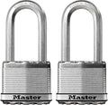 Master Lock M5XTLH Magnum Heavy Duty Outdoor Padlock with Key, 2 Pack Keyed-Alike Silver