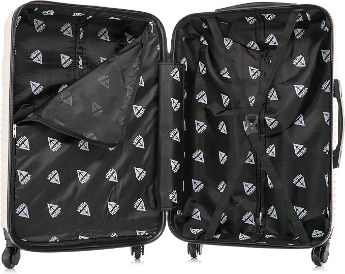 InUSA RESILIENCE Luggage with Spinner Wheels | Durable Lightweight Hardside Suitcase, Spacious Travel Bag with Handle and Trolley | 28-Inch Large Checked Luggage | Sand