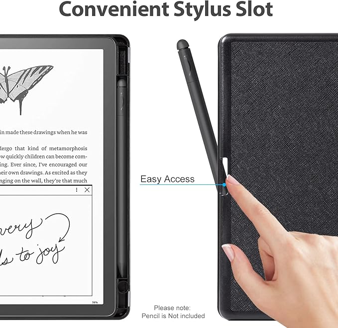 CoBak Case for Kindle Scribe - All New PU Leather Cover with Auto Sleep Wake Feature for Kindle Scribe 10.2" 2022 & 2024 Released with Pen Holder
