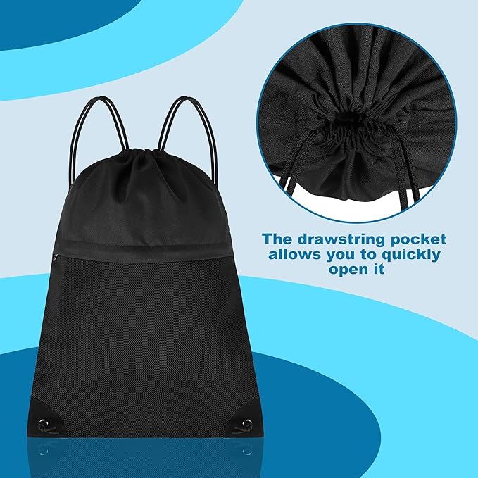 TILYMOL 2Pcs Drawstring Backpack Gym Bag - String Gym Bag for Women & Men, Lightweight Cinch Sports Sackpack for Beach, Travel, Yoga, Swimming