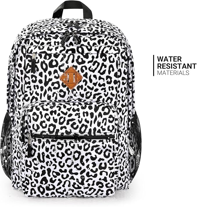 ZORFIN 26L Backpack for College, and Travel: Water Resistant Bookbag - Snow Leopard