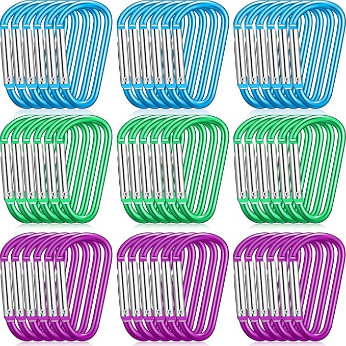 Shimeyao 180 Pcs Small Aluminum Clip Keychain Buckle Clip Bulk Mini Aluminum Ring Shape Small Lock Spring Snap Hook