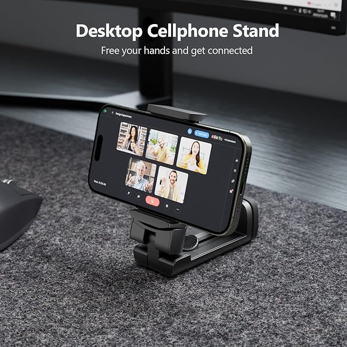 MiiKARE Airplane Travel Essentials Phone Holder, Universal Handsfree Phone Mount for Flying with 360 Degree Rotation, Accessory for Airplane, Travel Must Haves Phone Stand for Desk, Tray Table