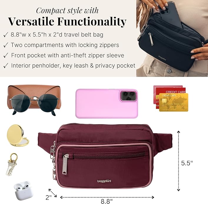 Baggallini Securtex Anti-Theft Belt Bag