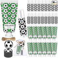 144 Pcs Lip Balm Hand Cream Set Party Favors, Include 36 Lip Balm 36 Moisturizing Hand Cream 36 Bags 36 Cards and Ropes for Accessories Gifts(Black and Green,Soccer)