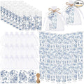 Loopeer 36 Sets Blue Floral Bridal Shower Hand Cream and Lip Balm Gift Bulk Blue Flower Wedding Favors Travel Size Hand Lotion and Lip Balm Wedding Bridal Baby Shower Party Supplies for Guests