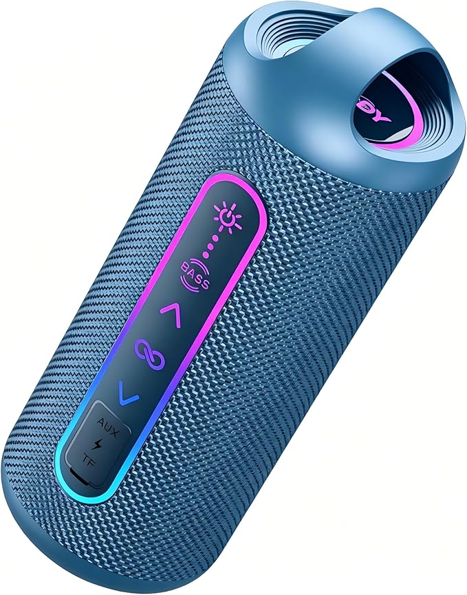 Wilody Portable Bluetooth Speaker, 20W Powerful Sound with EQ Modes, IPX6 Waterproof, 20H Playtime, Bluetooth 5.4, TWS, LED Lights, Portable Wireless Speakers for Home Party Camping Beach Outdoor