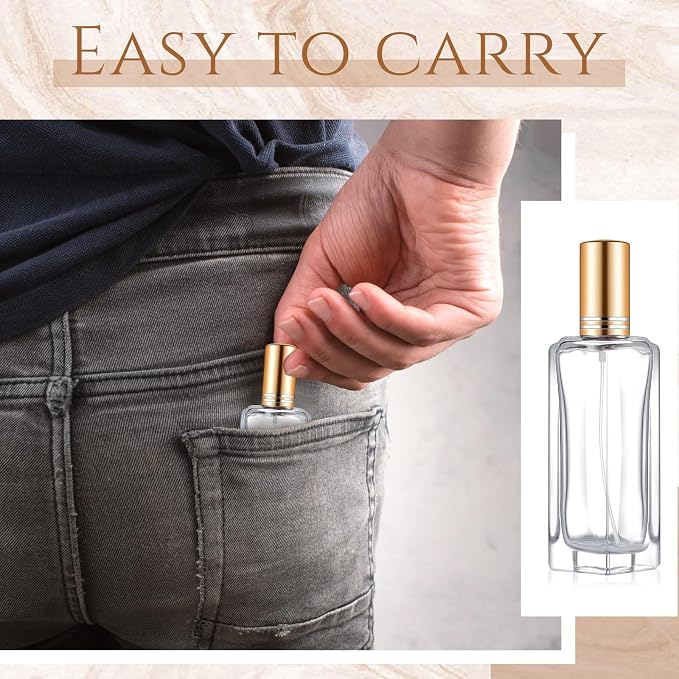 Domensi 60 Pcs 10/15/20/30 ml Perfume Travel Refillable Glass Bottles Spray Bottle Perfume Atomizer for Cologne Dispenser Leak-proof Fragrance Bottles Atomizer Pump Kit (30 ml,Gold)