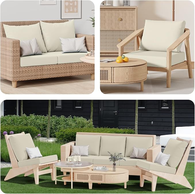 8Pcs Stretch Patio Cushion Covers, Outdoor Couch & Sofa Replacement Slipcovers for Patio Furniture Cushion Covers, Washable Reusable Furniture Protector