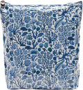 Jacaranda Living Large Cosmetic Bag – Water-Resistant Makeup & Toiletry Bag with PVC-Lined Interior, Travel Beauty Organizer, Blue Seashells