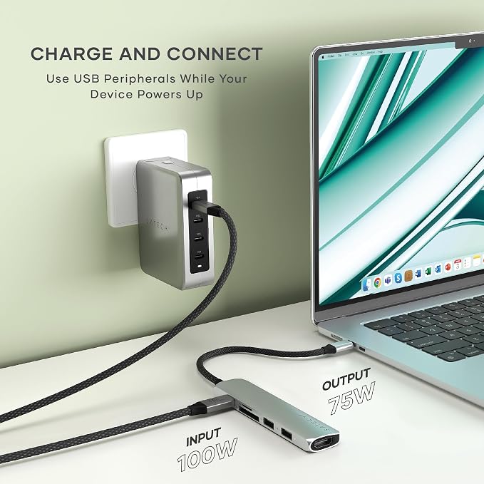 Satechi 6 in 1 USB C Hub Multiport Adapter with HDMI 4K@60Hz, 100W PD Charging, 2X USB-A Data Ports, Micro/SD Card Readers for MacBook Air/Pro/Neo, iPad Air/Pro, Windows – Silver