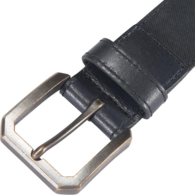 Carhartt Men's Casual Rugged Canvas Duck Belt, W/Antique Brass Buckle and Contrast Curdoroy Backing