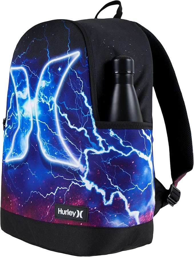 Hurley Unisex-Kids Graphic Backpack, Lightening, One Size