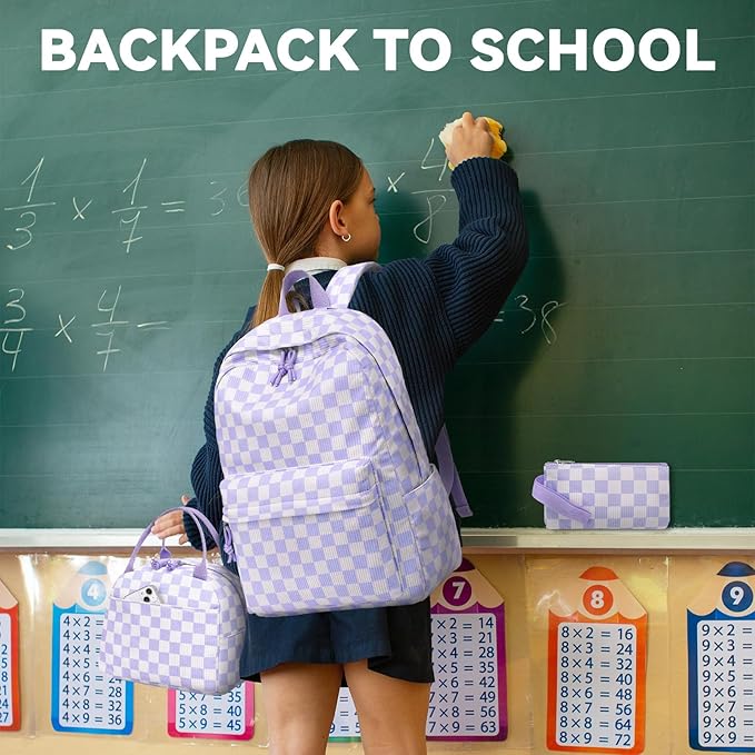 LEDAOU Backpack for Girls School Bag Kids Bookbag Teen Backpack Set Daypack with Lunch Bag and Pencil Case | Kids, Bookbag, Daypack, with Lunch Bag, and Pencil Case