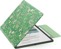 MoKo Magnetic Case for All-New 11" Kindle Scribe 2025(3rd Generation) & Kindle Scribe Colorsoft 2025(1st Gen) - Slim Folio Premium PU Leather Cover with Pen Clasp & Auto Sleep Wake, Green Flower
